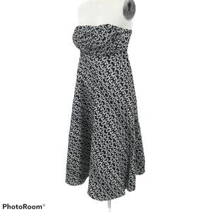 J.Crew Scroll Fit and Flare Strapless Dress Size 2